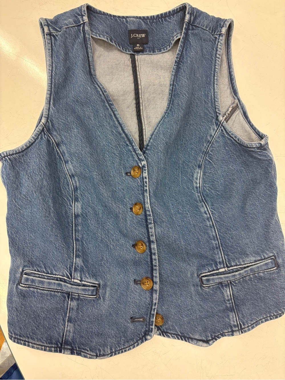 J. Crew Light Blue Denim Button Vest